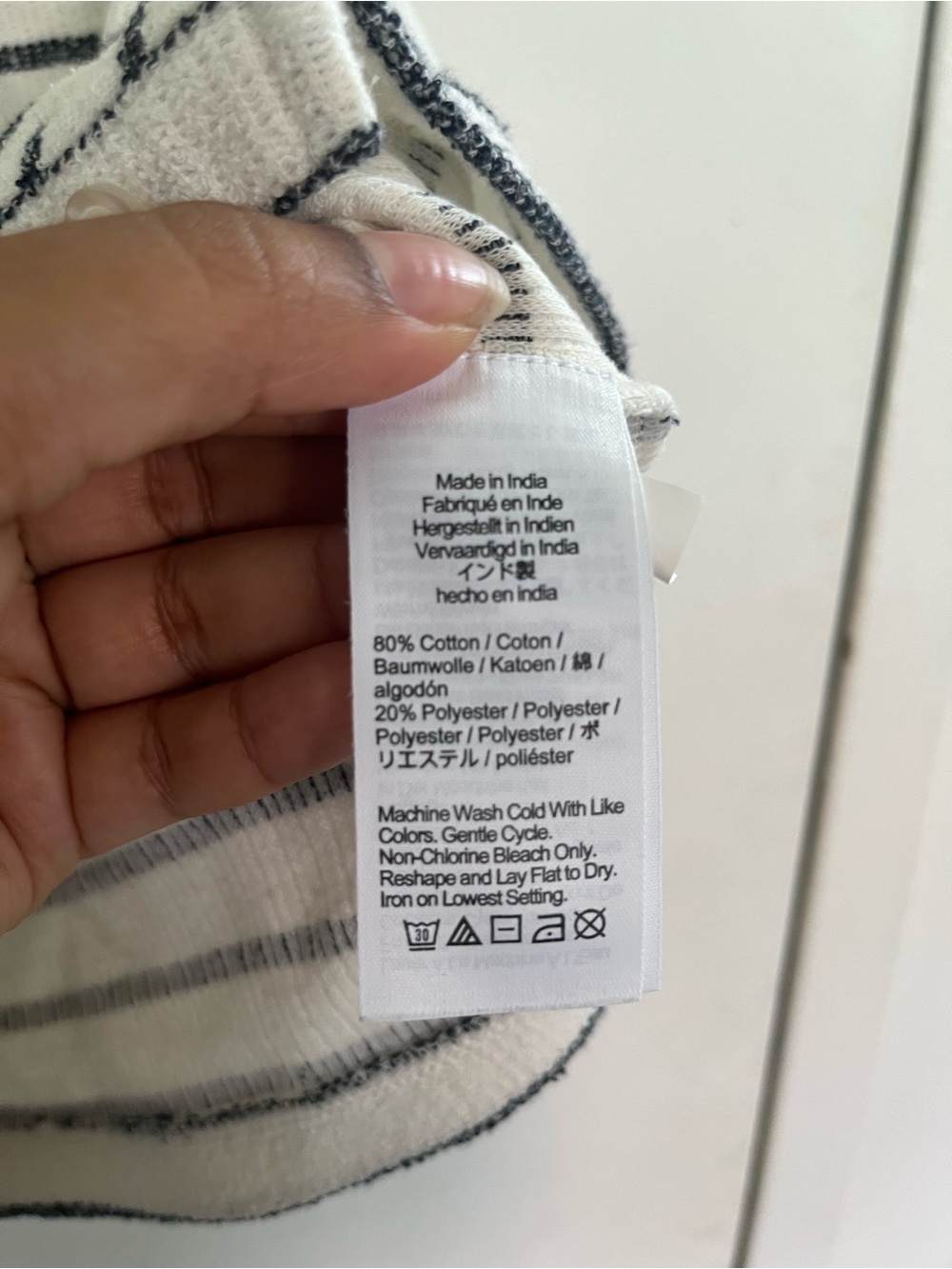 Madewell White and Black Striped Sleeveless Button Crop Top - Picture 4 of 5